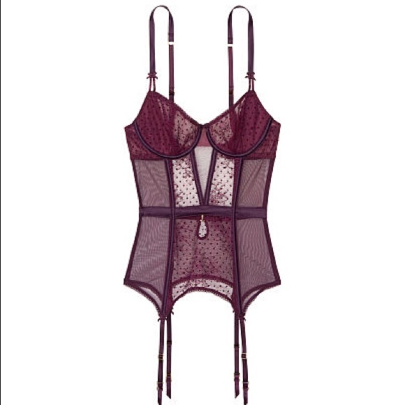 Victoria’s Secret Flocked Dot Merrywidow Lingerie - Picture 3 of 5